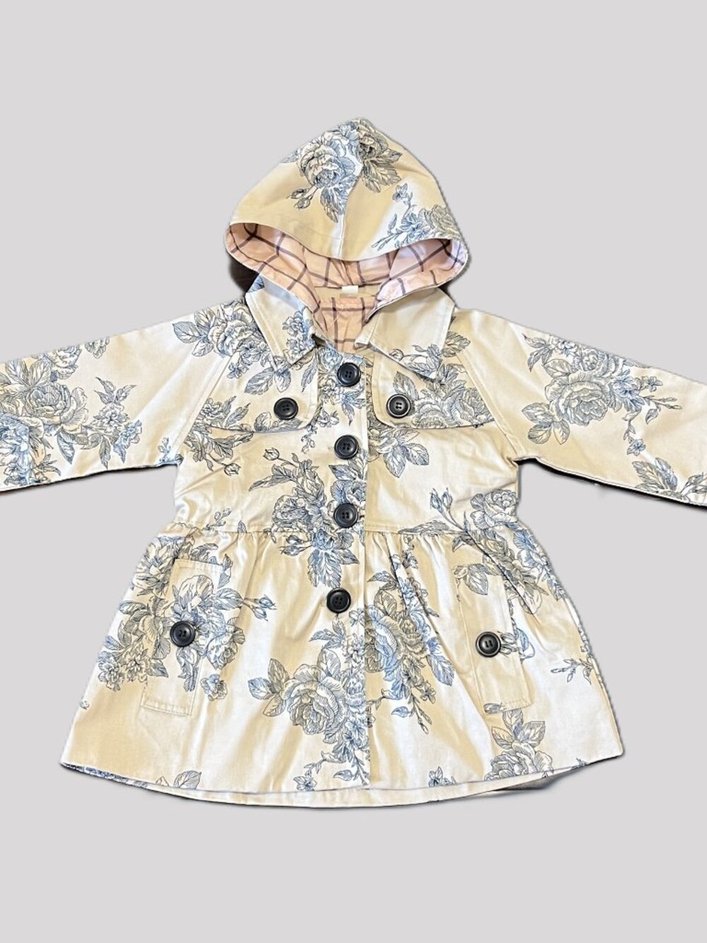 NWT English Countryside-vibe Olive des Olive Toddler Girl Trench w/Hood 3T/4T